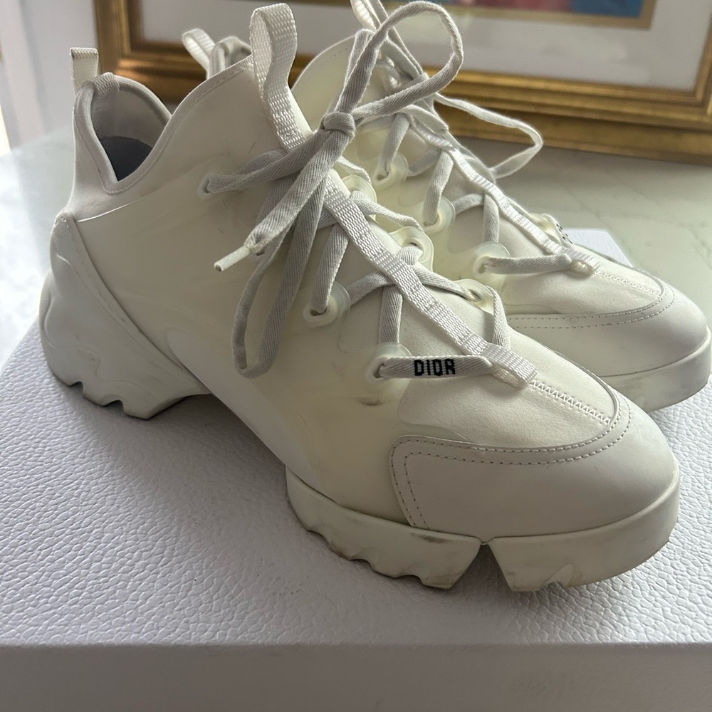 Dior White Chunky Sneakers with Oversized Sole